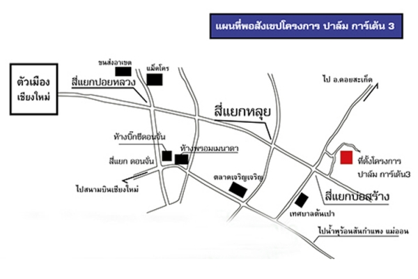 เดอะ ปาล์ม การ์เด้น 3 แยกบ่อสร้าง ต้นเปา สันกำแพง