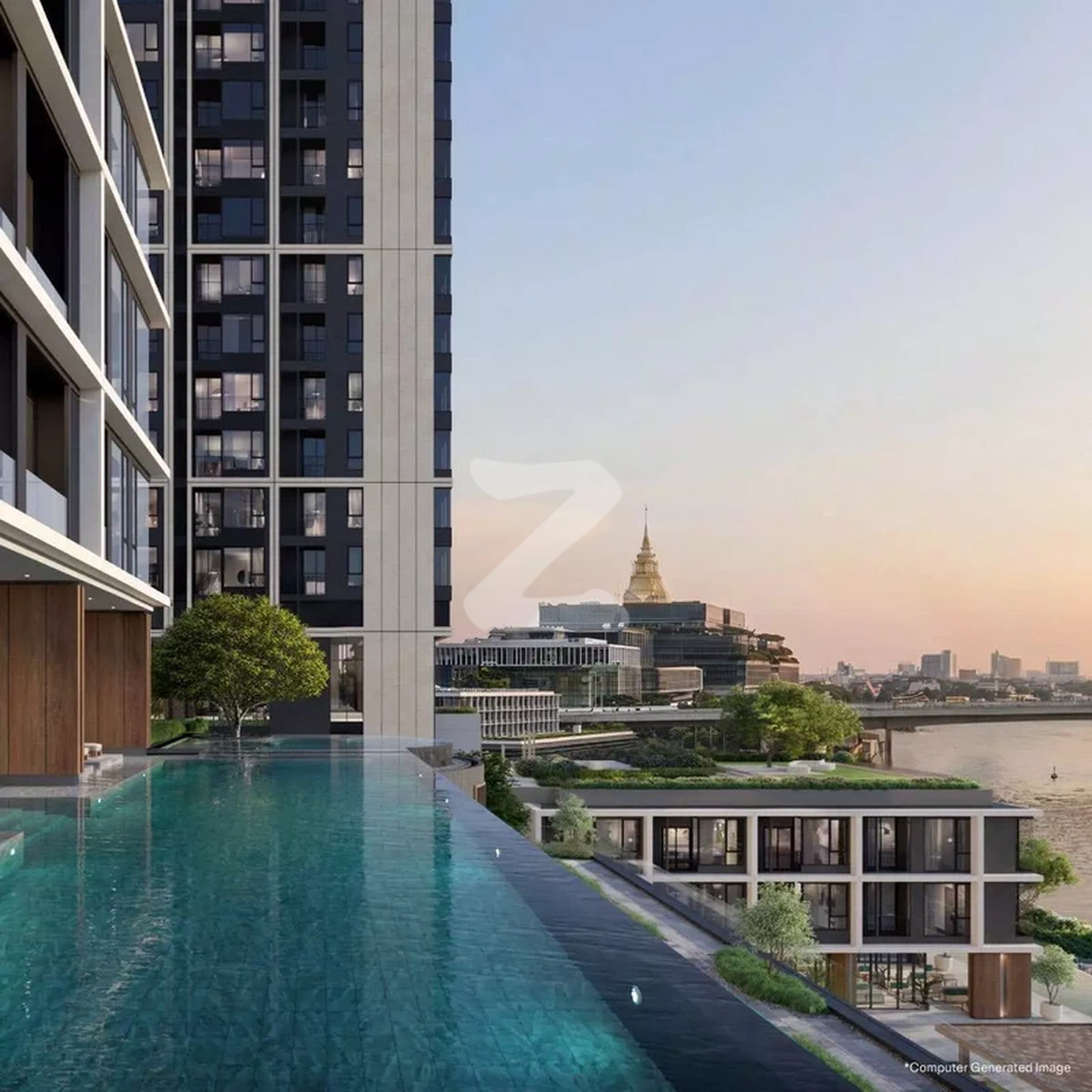 ภาพจำลอง สระว่ายน้ำ เรฟเฟอเรนซ์ เบย์ ริเวอร์ บางโพ (วิวแม่น้ำ)