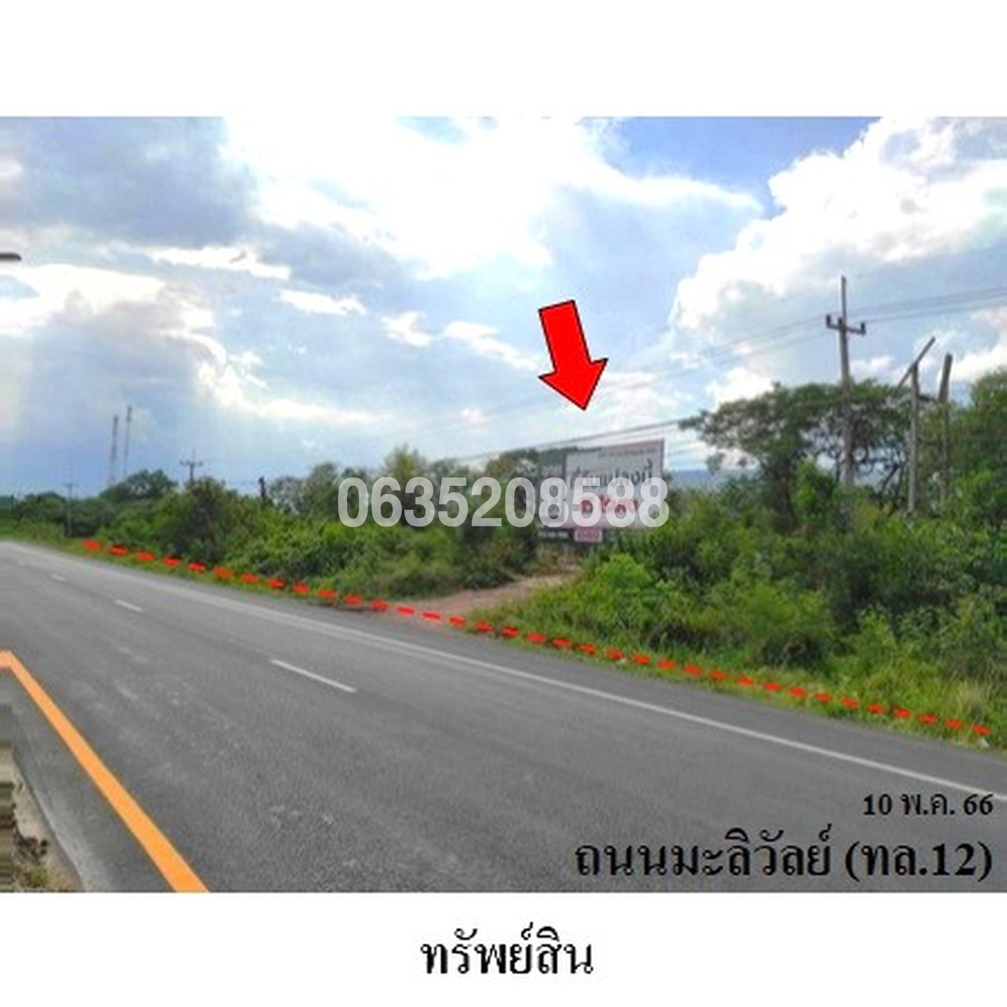 ขายที่ดิน ถนนมะลิวัลย์ (ทล.12)