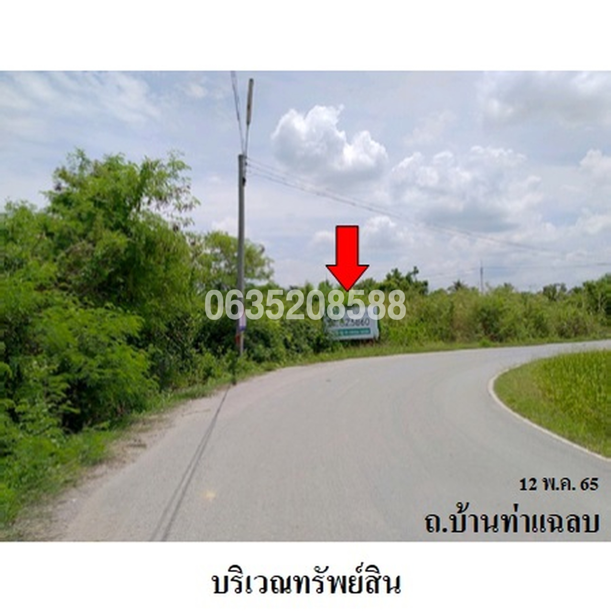 ขายที่ดิน ถนนสายบ้านต้นกร่าง-บ้านท่าแฉลบ