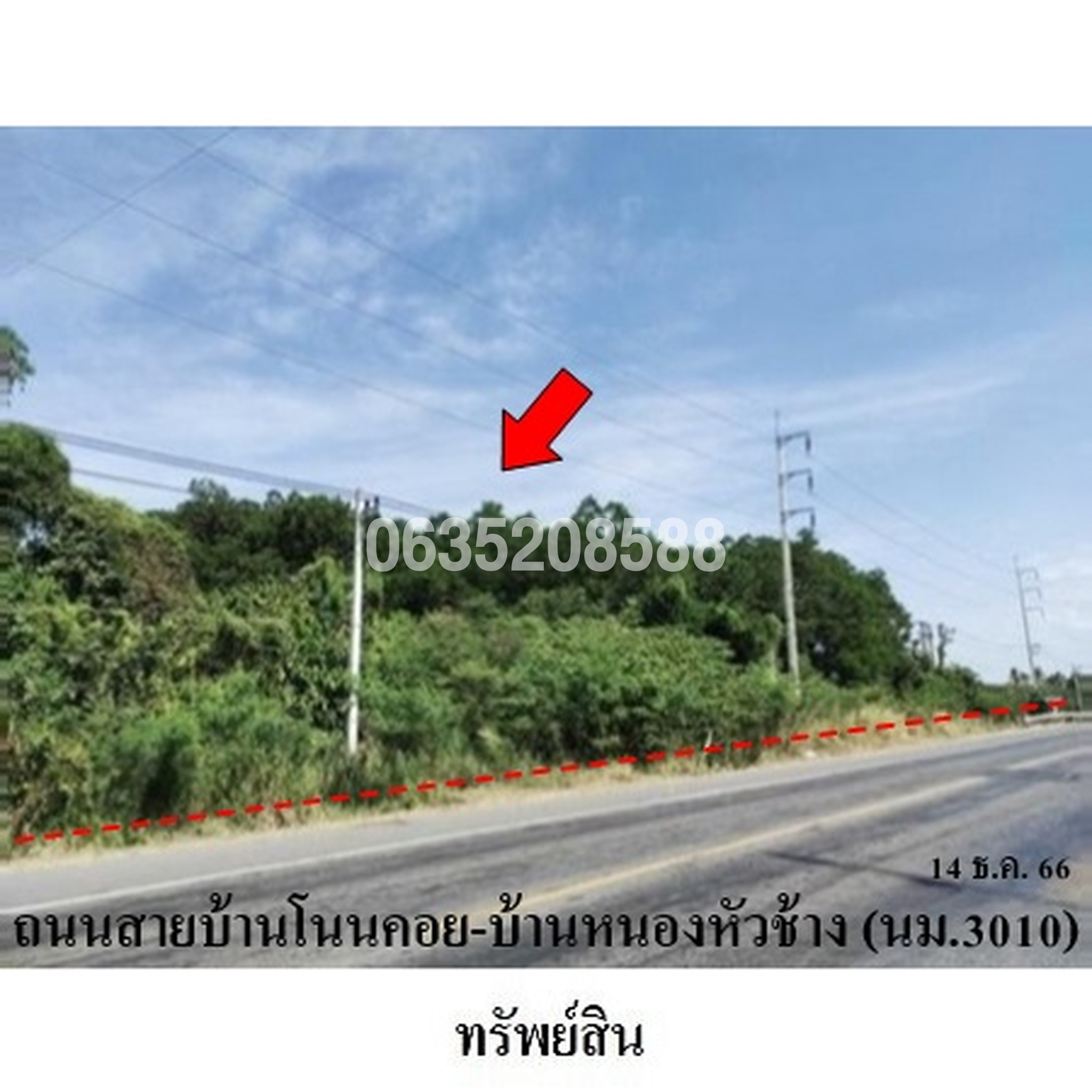 ขายบ้านเดี่ยว ถนนสายบ้านโนนคอย-บ้านหนองหัวช้าง (นม.3010)