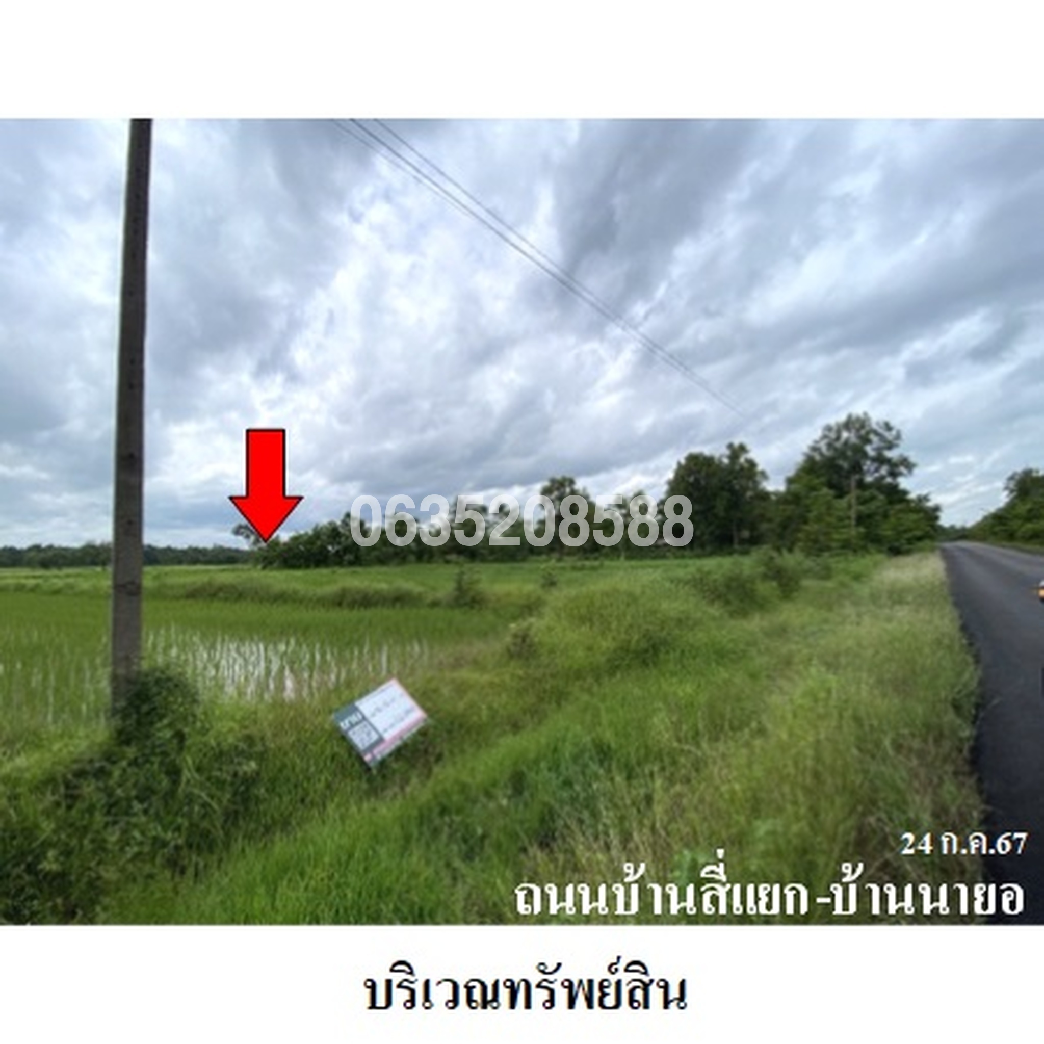 ขายที่ดิน ถนนสายบ้านสี่แยก-บ้านนายอ