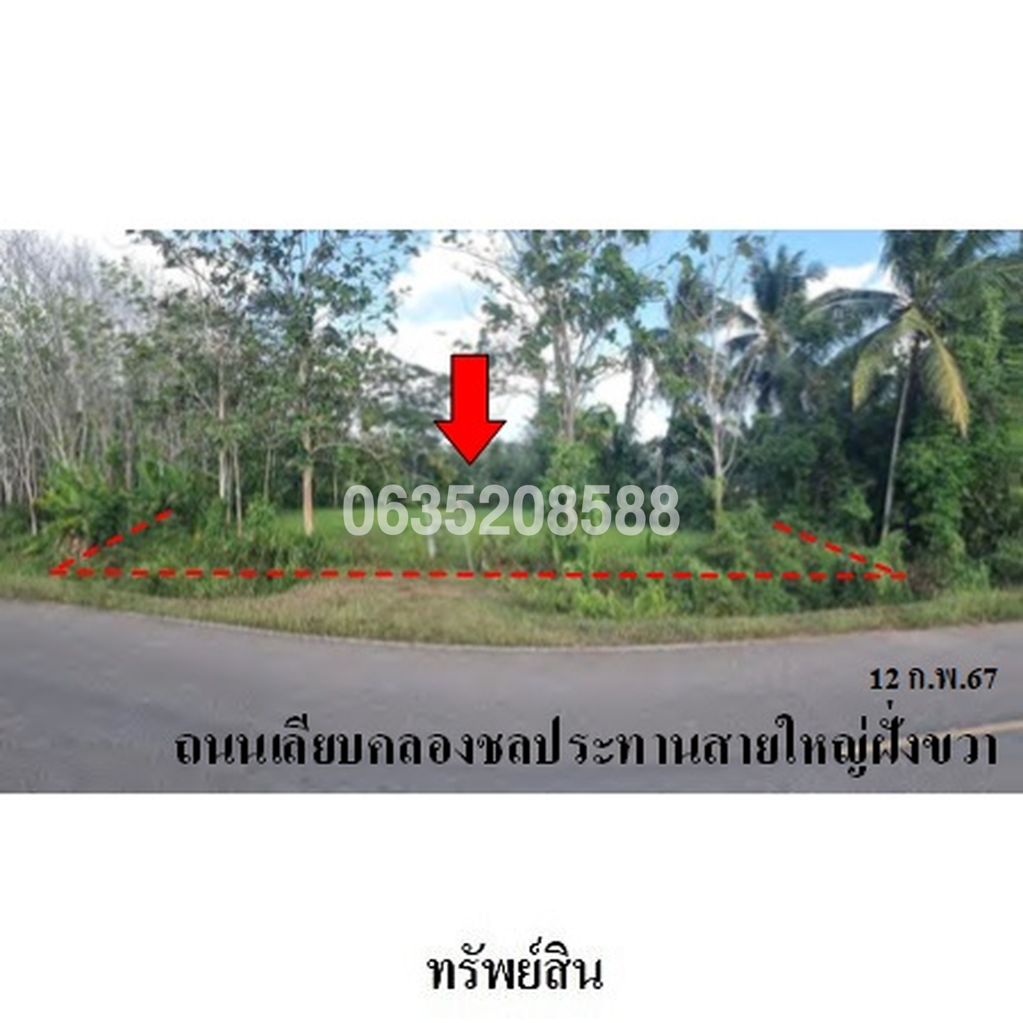 ขายที่ดิน ถนนเลียบคลองชลประทานสายใหญ่ฝั่งขวา