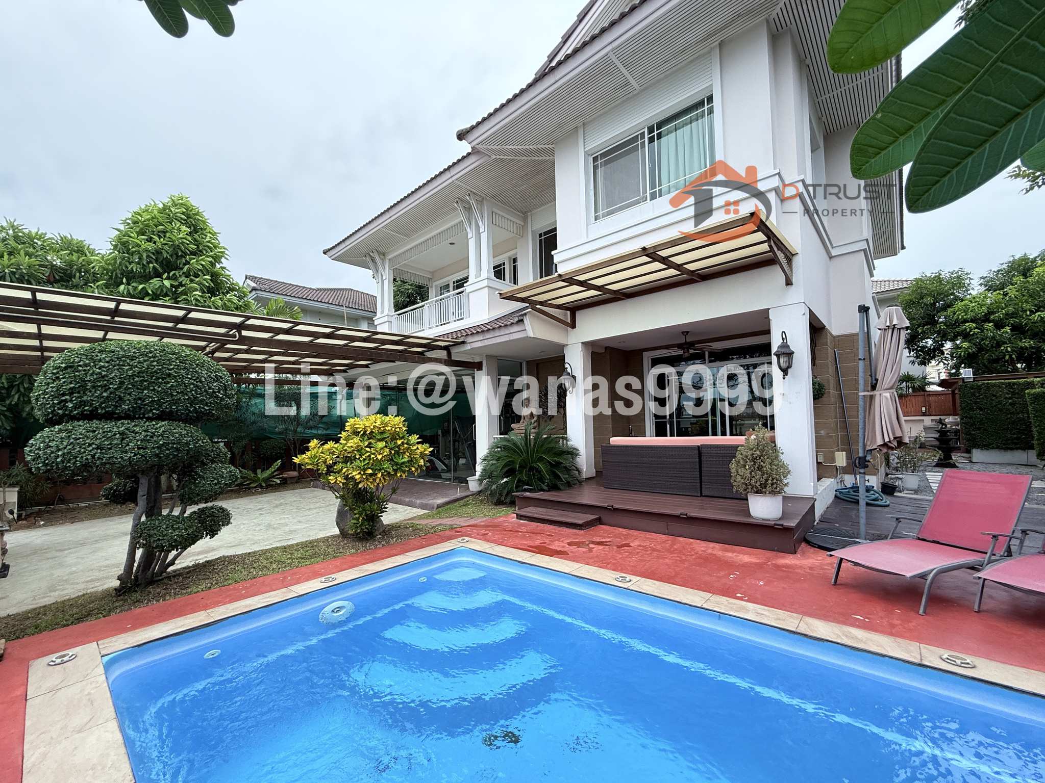 ให้เช่าบ้าน นันทวัน ศรีนครินทร์ มีสระว่ายน้ำ ใกล้วงแหวน For Rent Nantawan Srinakarin  near Bangkok Patana School  : โดยนายหน้า/ตัวแทน (งด Co-brokerage)