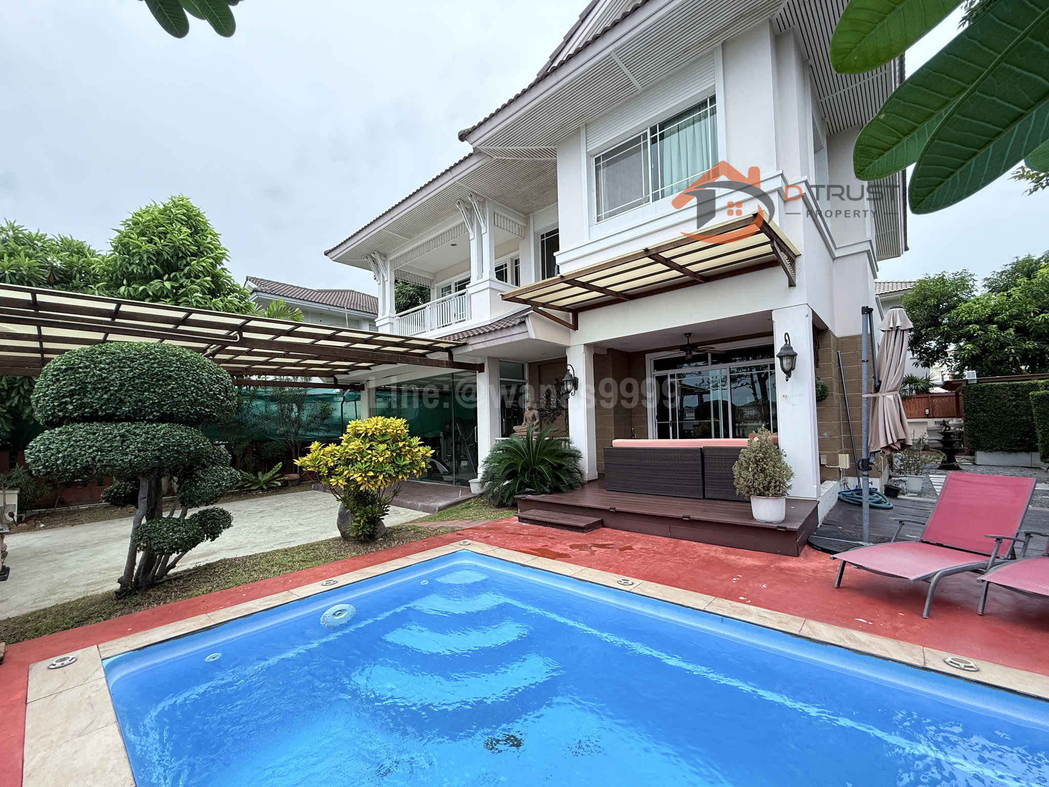 ให้เช่าบ้าน นันทวัน ศรีนครินทร์ มีสระว่ายน้ำ ใกล้วงแหวน For Rent Nantawan Srinakarin  near Bangkok Patana School  : โดยนายหน้า/ตัวแทน (งด Co-brokerage)