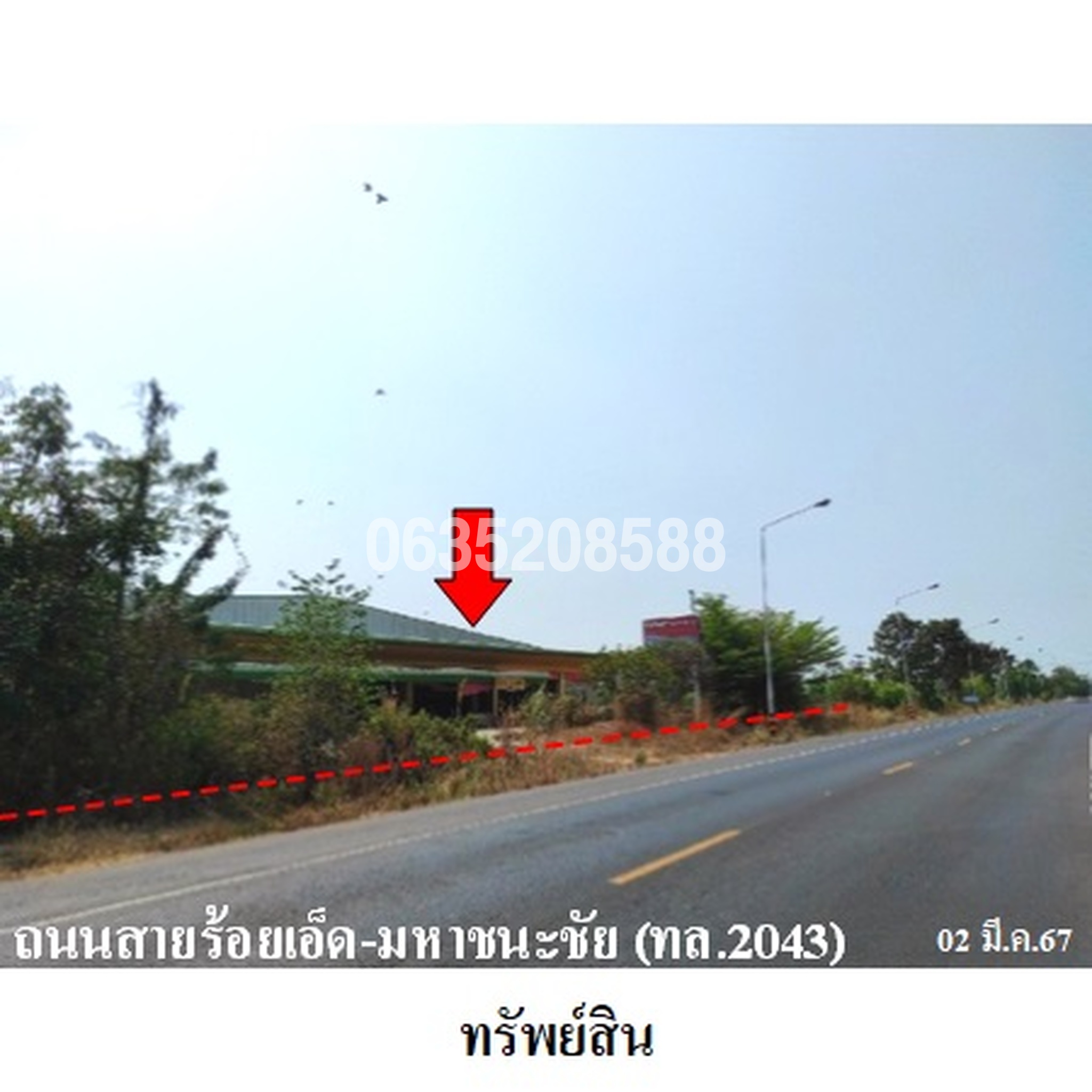 ขายโกดัง/โรงงาน ถนนสายร้อยเอ็ด-มหาชนะชัย (ทล.2043)