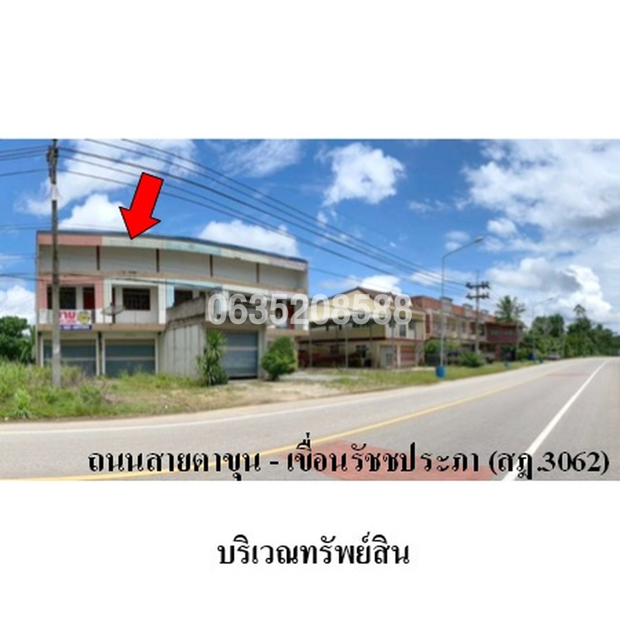ขายตึกแถว-อาคารพาณิชย์ ถนนสายบ้านตาขุน-เขื่อนรัชชประภา (สฎ.3062)
